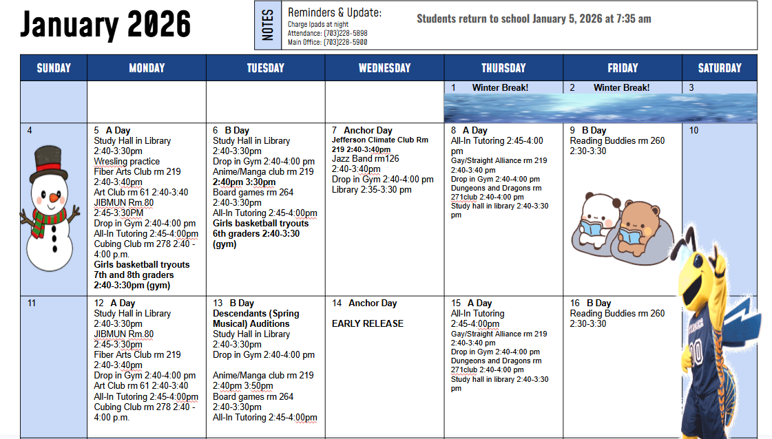 January activities calendar pt 1