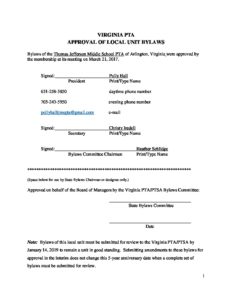 Proposed PTA Bylaw Revisions for Vote at March 21, 2017 Meeting