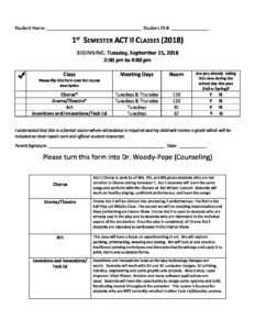 TJMS ACT II Semester 1 Registration Form