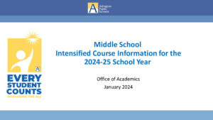 Middle School Intensified Courses Overview for Schools