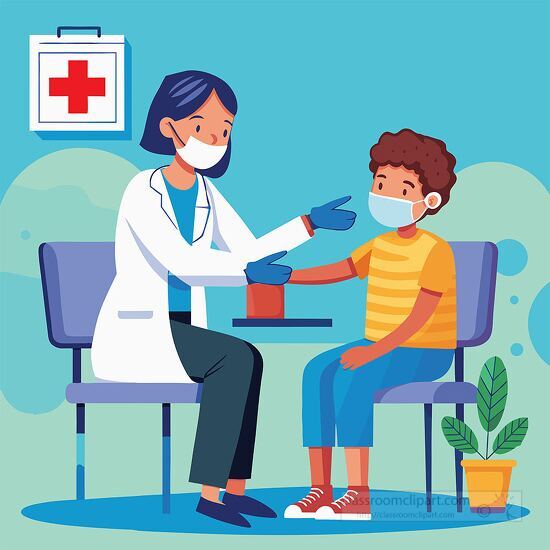 doctor examining child